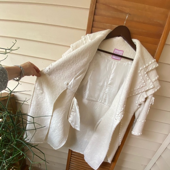 SZ S FUMBLIN FOE WINTER WHITE WOOL BLEND C… - Picture 7 of 14